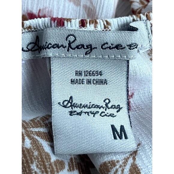 American Rag Ruffles Floral Midi Dress Hi Lo Off Shoulder Boho M Prairie Cottage - Picture 7 of 9